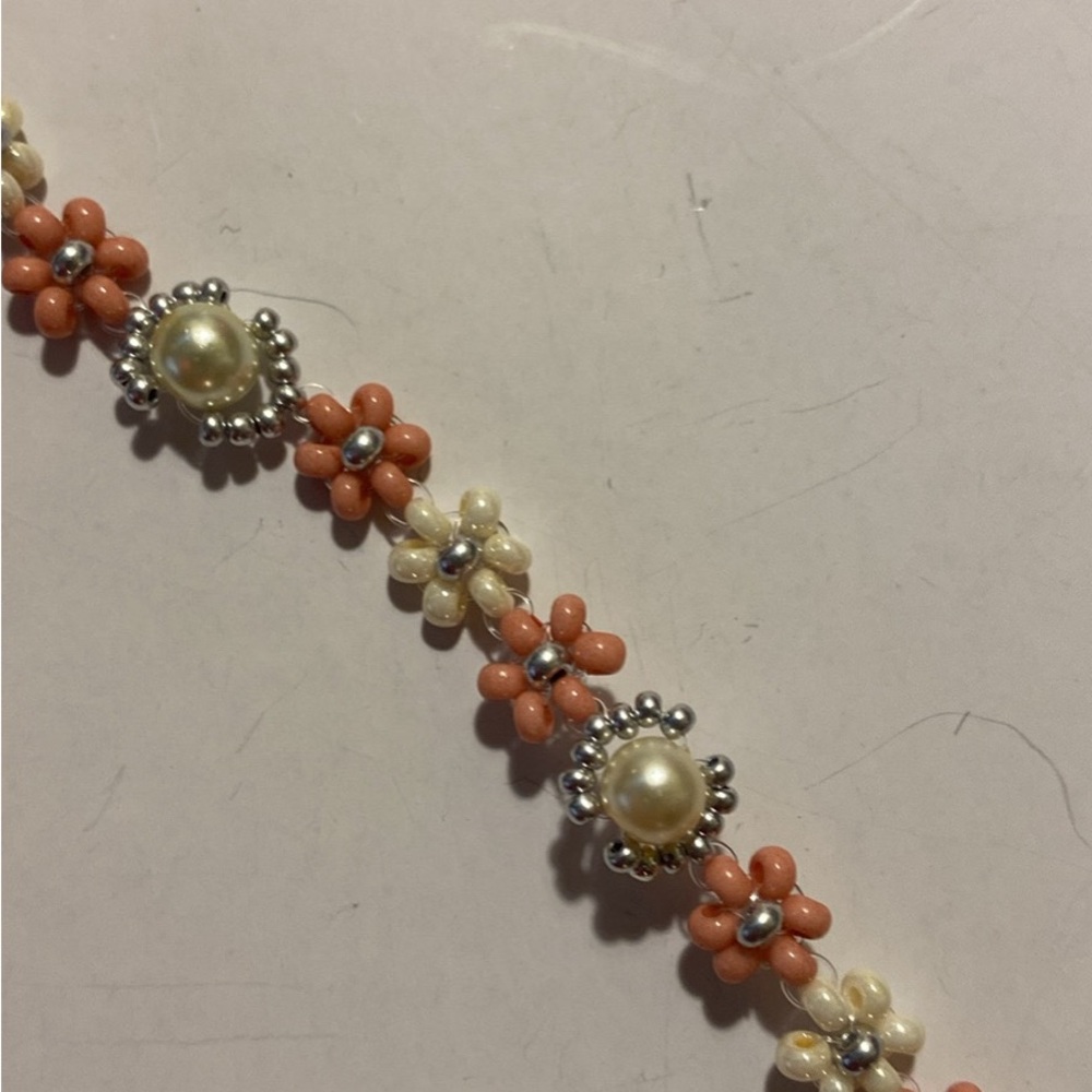 Floral Pearl Beaded Bracelet